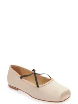 Sandy Liang Crisscross Strap Ballet Flat In Ballet Satin