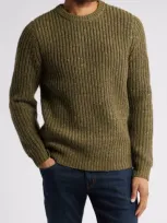 Schott Nyc Donegal Wool Blend Sweater In Olive