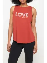 Spiritual Gangster Love Lines Jade Graphic Tank In Red