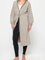 Spiritual Gangster Natasha Full Zip Trench Coat In Taupe