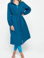 Spiritual Gangster Natasha Full Zip Trench Coat In Topaz