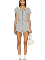 Spiritual Gangster Peyton Hoodie Romper In Heather Ash B38