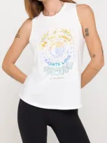 Spiritual Gangster The Light Jade Cotton Blend Tank In White