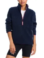 Splits59 Libby Sherpa Half Zip Top In Indigo/dark Cherry