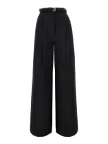 Sportmax Kiens Wool High Waisted Wide Pants In Grey