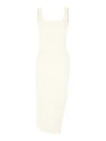 Sportmax Ivory Stretch Cotton Dress In 001