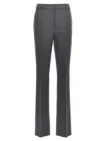 Sportmax Pressed-crease Tapered-leg Trousers In Grey