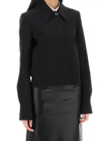 Sportmax Stretch Wool Bomber Jacket In Black