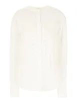 Sportmax White Stretch Cotton Blouse In 001