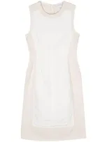 Sportmax Double-colour Sleeveless Dress In White