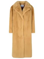 Stand Studio 'maria' Beige Faux Fur Coat Woman In Cream