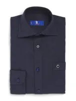 Stefano Ricci Kids' Cotton Shirt In Navy