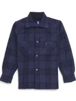 Stefano Ricci Kids' Wool-cashmere Check Shirt In Blue