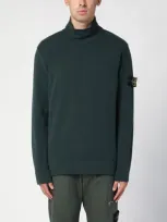 Stone Island Moss Green Wool-blend Turtleneck Sweater