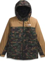 The North Face Kids' Freedom Insulated Waterproof Hooded Jacket In Tnf Black Tnf Camo Small Print