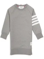 Thom Browne Kids' 4-bar Sweatshirt Dress In Grey