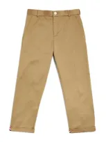 Thom Browne Kids' Cotton Twill Chinos In Brown