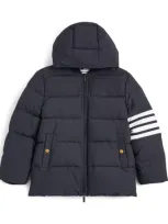 Thom Browne Kids' Down 4-bar Puffer Jacket In Navy