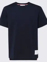 Thom Browne Navy Blue Cotton T-shirt