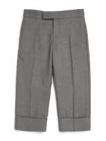 Thom Browne Kids' Wool Tailored Trousers In Grey