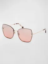 Tom Ford Nickie Metal Butterfly Sunglasses In Pink