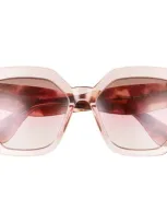 Tom Ford Phobe 56mm Square Sunglasses In Shiny Pink/gradient Brown