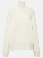 Totême Cotton-blend Turtleneck Sweater In White