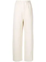 Totême Elasticated Straight Trousers In Nude