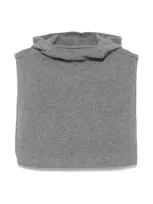 Totême Wool Cashmere Hoodie Bib Grey Melange