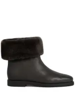 Totême Leather Ankle Boots In Brown