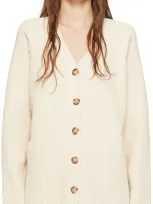 Totême Off-white Button Cardigan In 116 Ecru