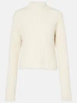 Totême Petite Chunky Wool And Cashmere Sweater In Open White