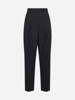 Totême Navy Tailored Pinstriped Trousers In Blue