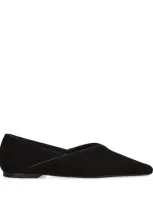 Totême Suede The Everyday Ballet Flats In Black