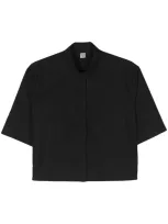 Totême Classic-collar Cropped Shirt In Black