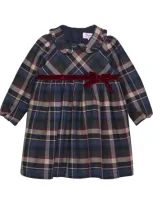 Trotters Kids' Bonnie Tartan Dress In Blue