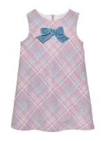 Trotters Kids' Check Penelope Pinafore Dress In Pink