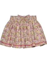 Trotters Kids' Cotton Floral Penny Skirt In Pink