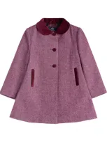 Trotters Kids' Herringbone Matilda Coat In Pink