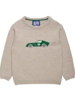 Trotters Kids' Sebastian Car Sweater In Neutral