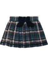 Trotters Kids' Tartan Bow Skirt In Blue