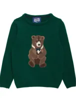 Trotters Kids' Wool-blend Timothy Teddy Sweater In Green