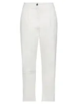 True Royal Woman Pants Ivory Size 8 Cotton, Elastane In White