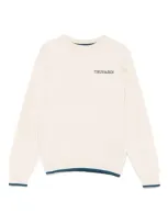 Trussardi Junior Kids' Logo-embroidered Sweater In Neutrals