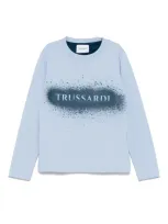 Trussardi Junior Kids' Logo-print Sweatshirt In Blue