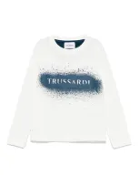 Trussardi Junior Kids' Logo-print Sweatshirt In White