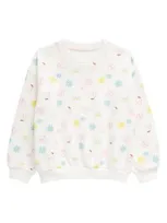 Tucker + Tate Kids' Cozy Sweater In White Snow Peace Flowers