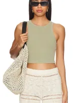 Tularosa Green The Gigi Crop Tank In Herb Green