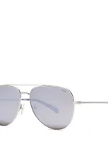 Tumi 008 Aviator Sunglasses, 59mm In Silver/gray Solid