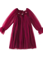 Tutu Du Monde Kids' Snowy Petal Tulle Dress In Rot